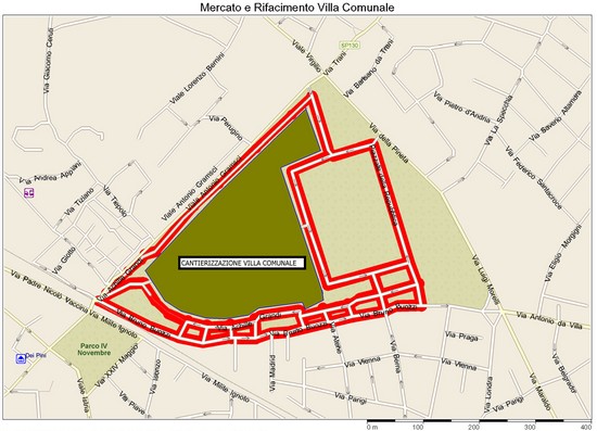 mercato e rifacimento villa comunale