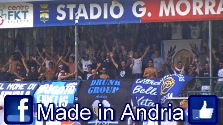 Ultras Andria a Vallo della Lucania. Gelbison - F. Andria 2-0